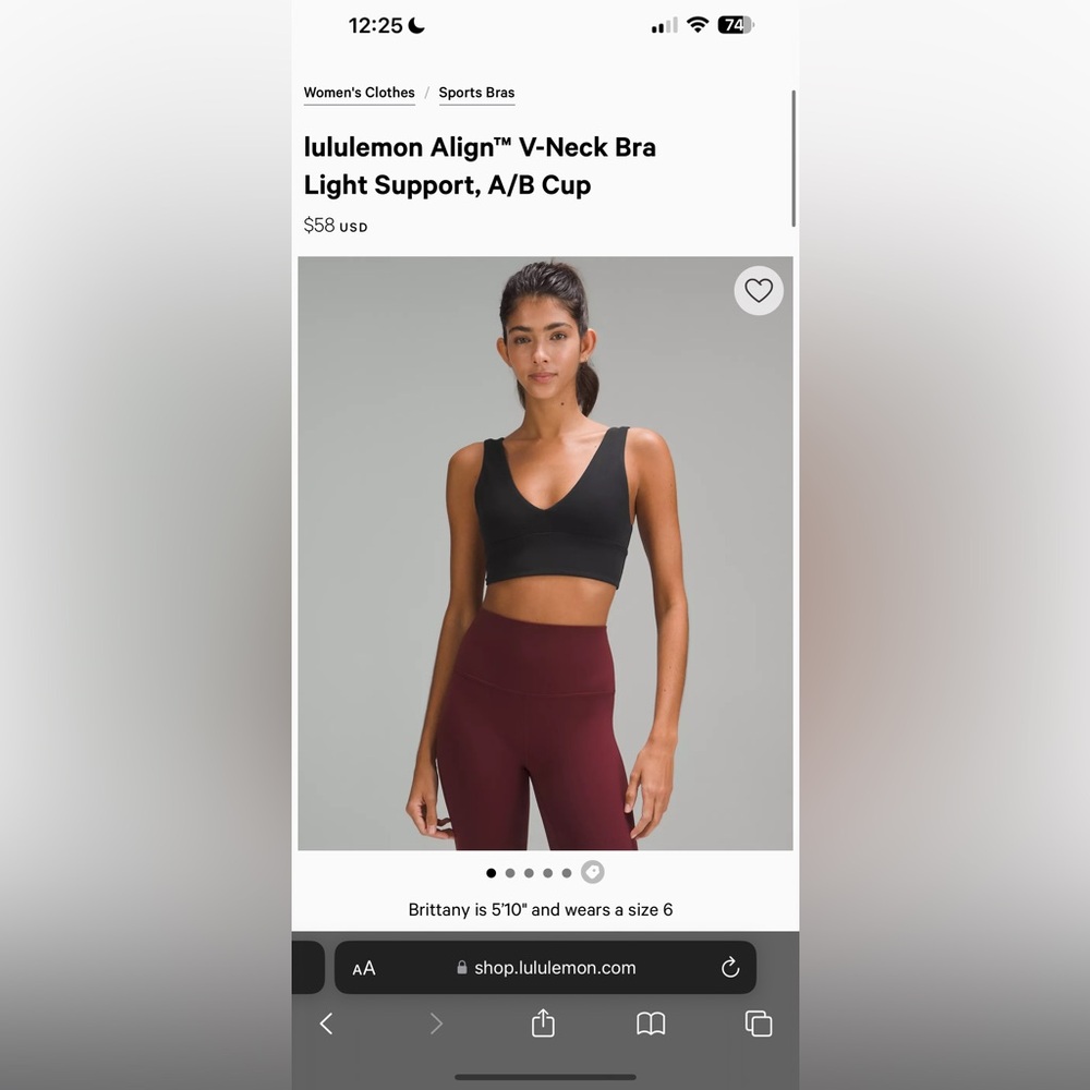 Lululemon Align V-Neck Bra